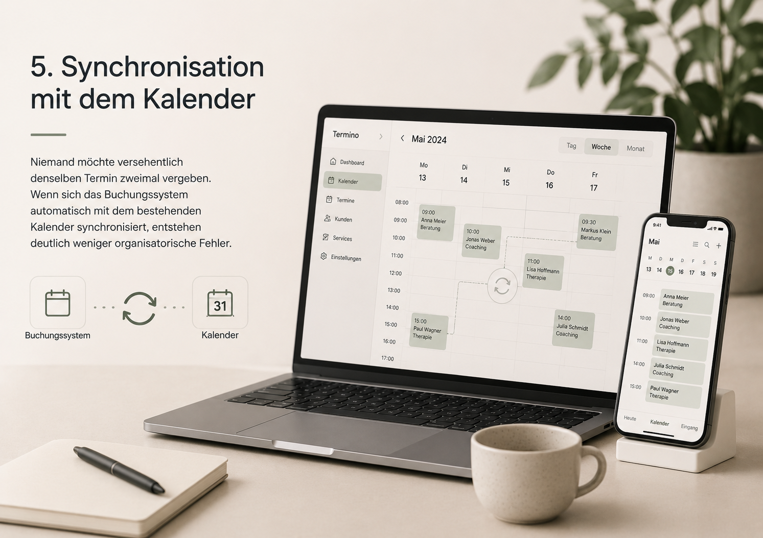 Online-Buchungsformular für einen Praxistermin
