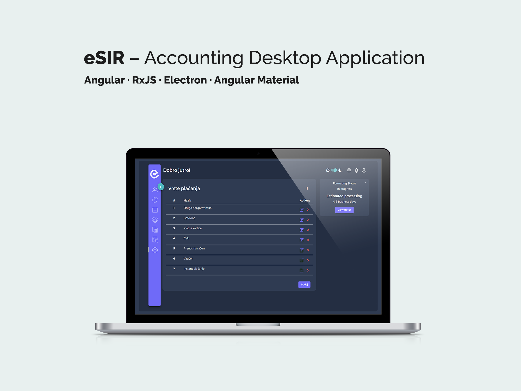 eSIR accounting desktop application