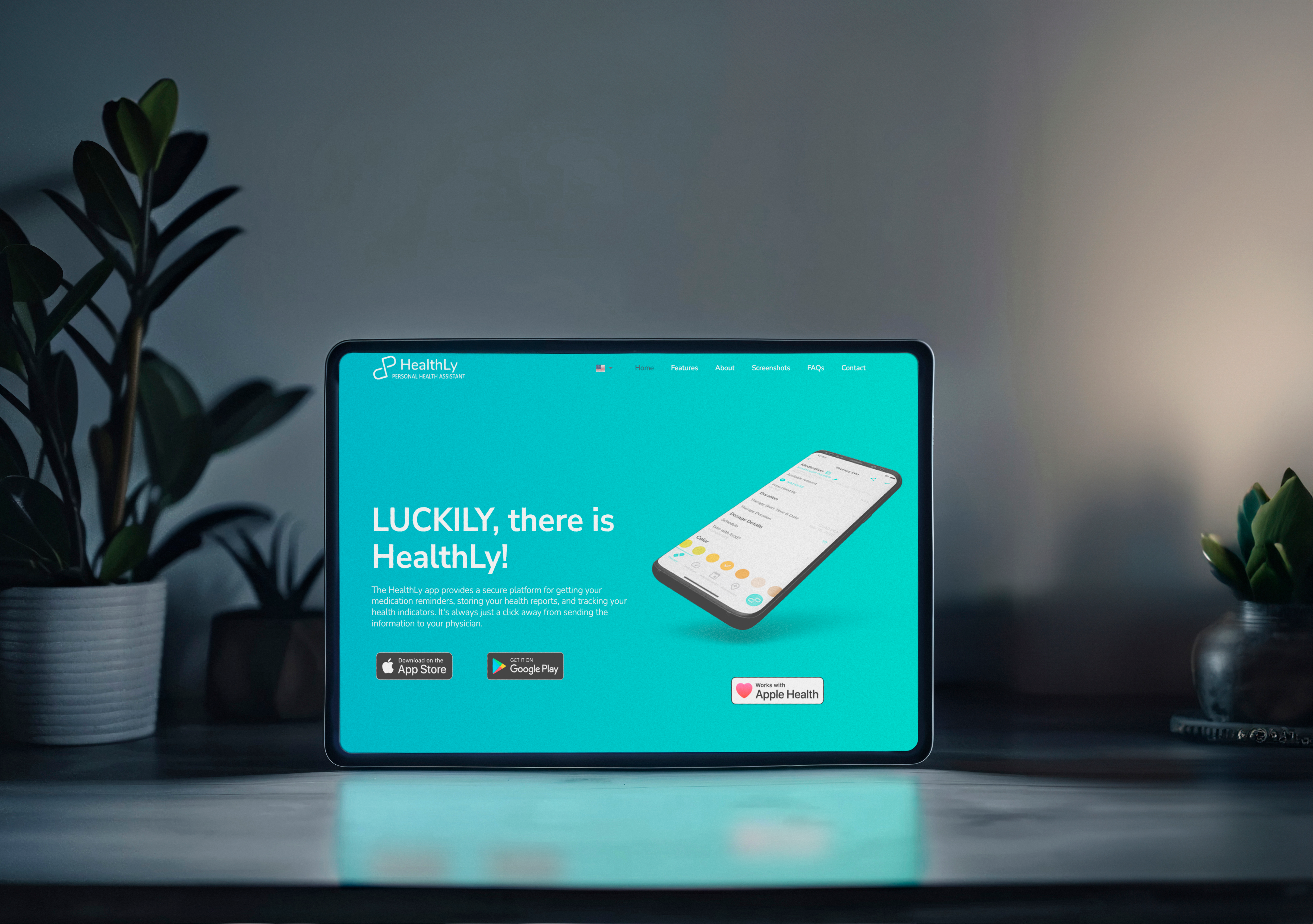 Healthly website hero